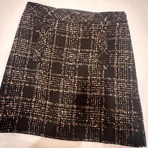 LOFT Black Quilted Skirt